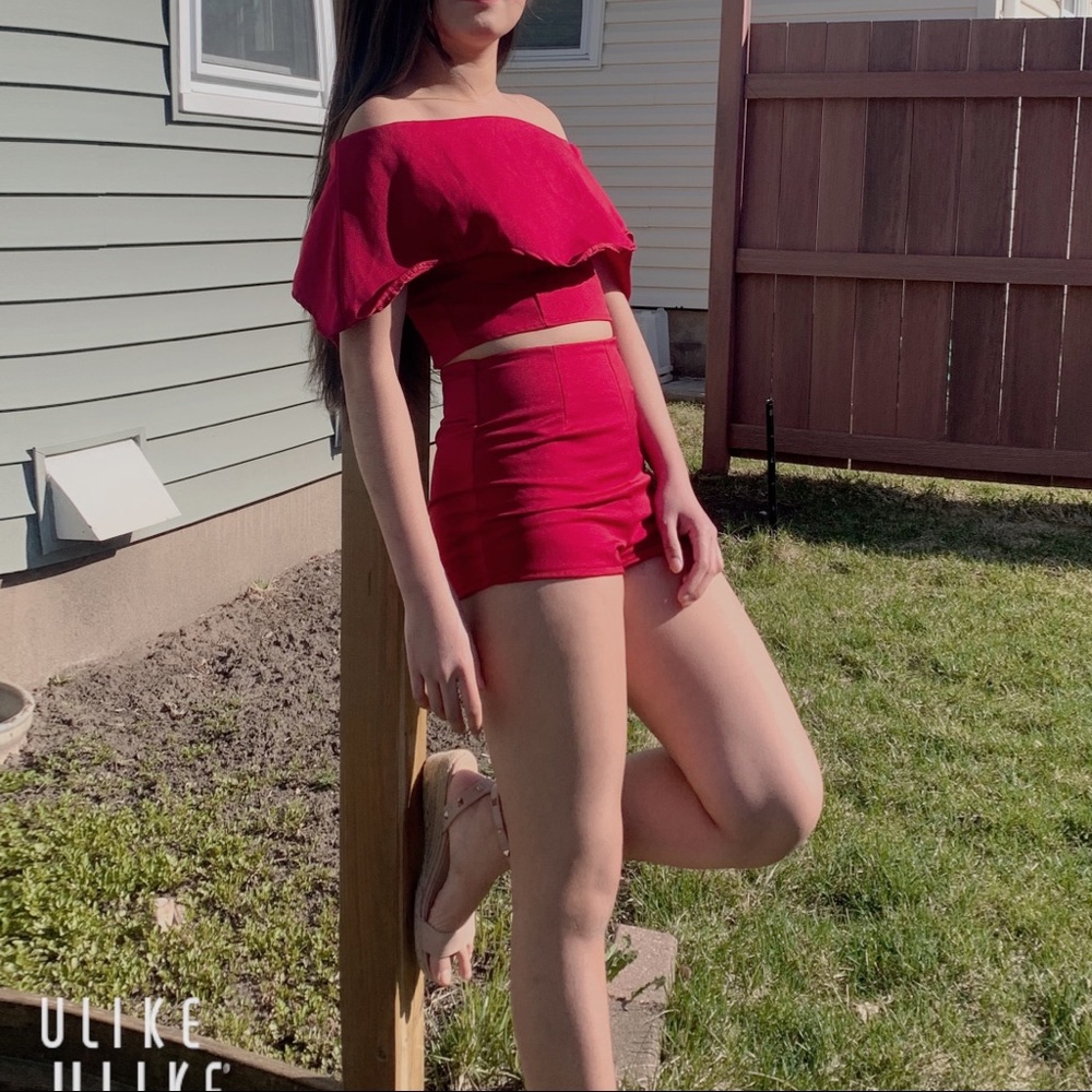 2 Piece Romper Top Shoulder Blouse Women